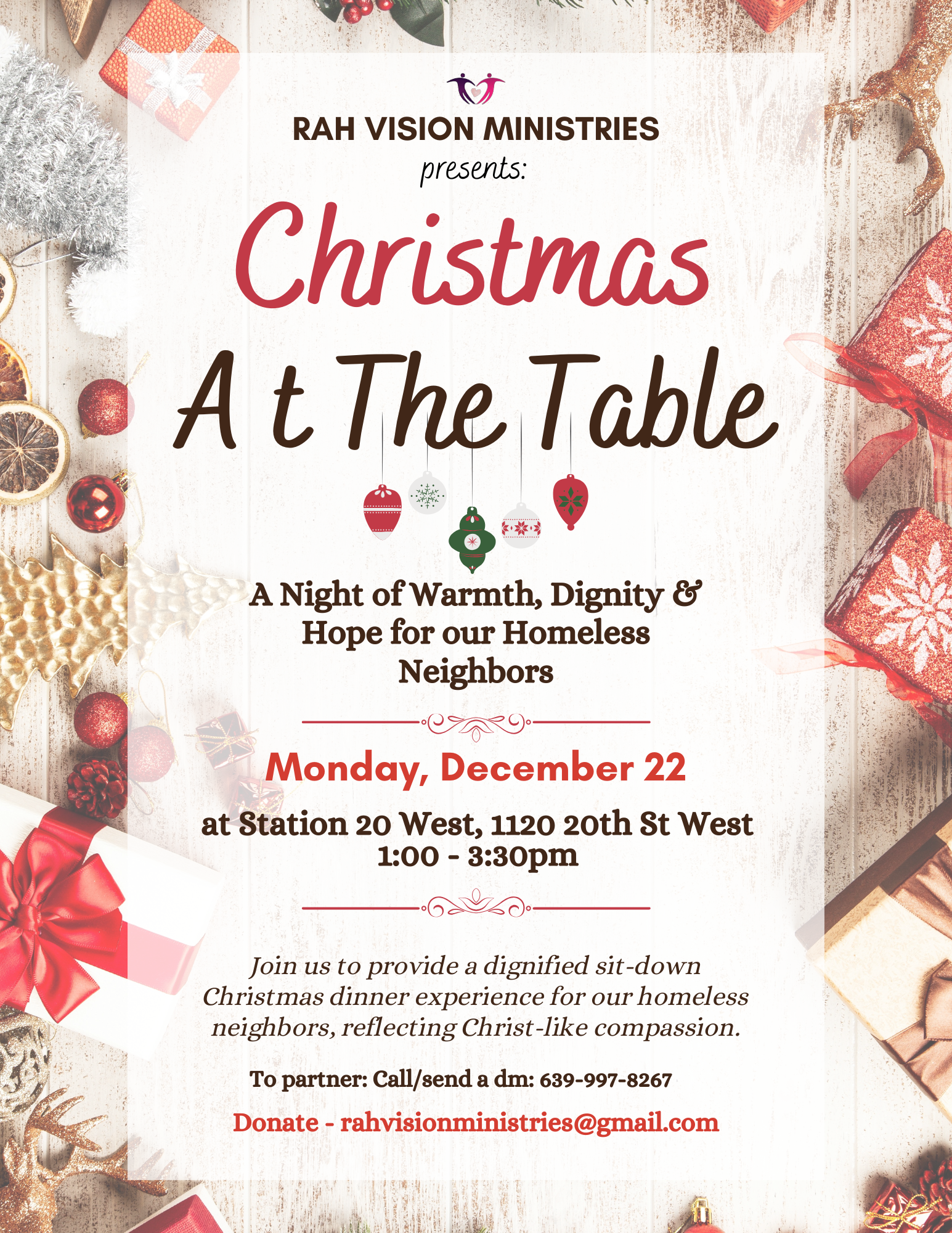 Advert for Christmas at the Table